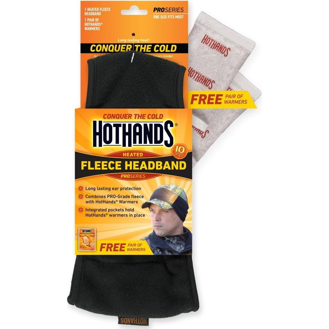 Cinta para la cabeza HotHands de forro polar con calentadores