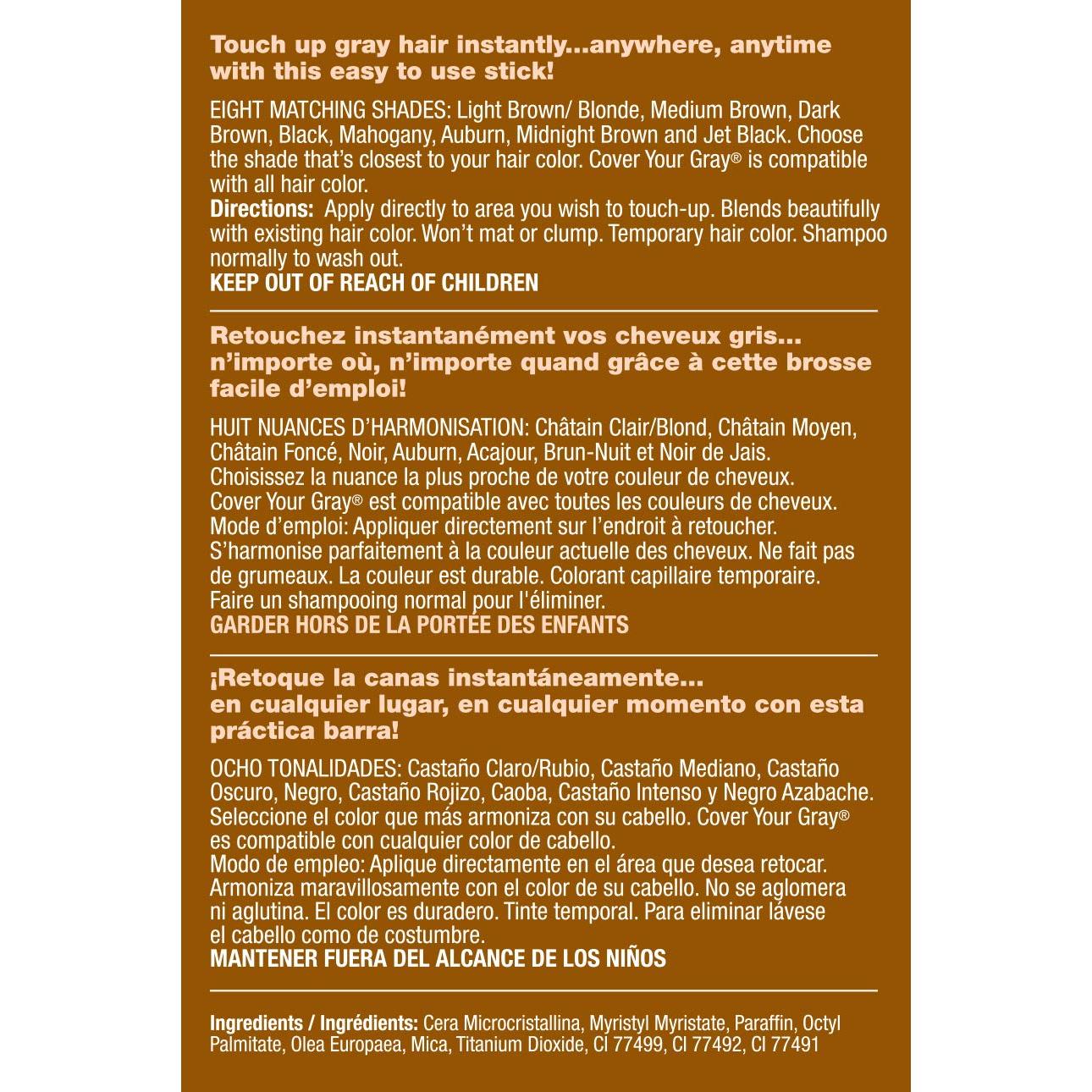 Tinte Toque Rápido Caoba Cubrir Tu Cabello Gris 43.5g