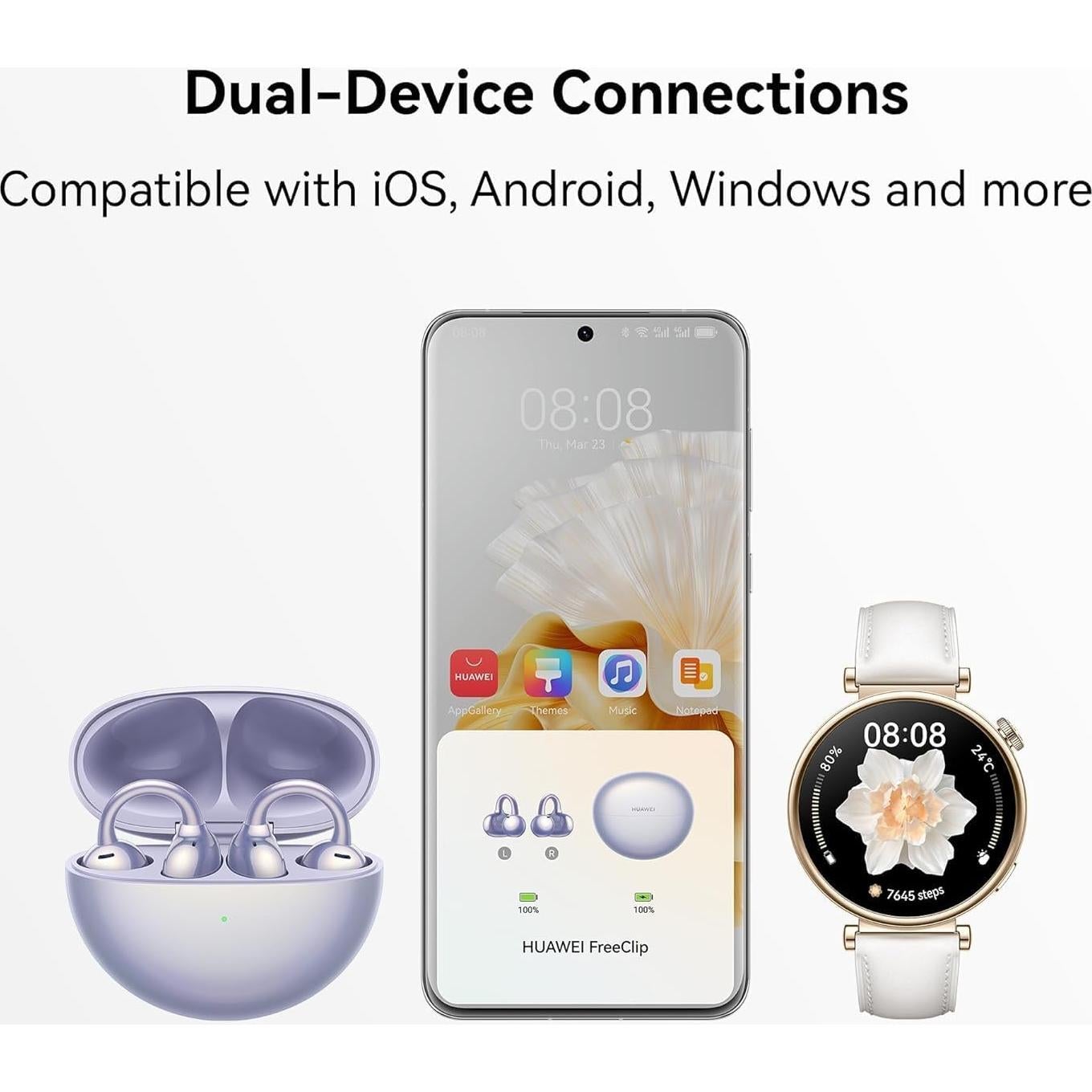 Auriculares Inalámbricos HUAWEI FreeClip - Sonido Cristalino, IP54