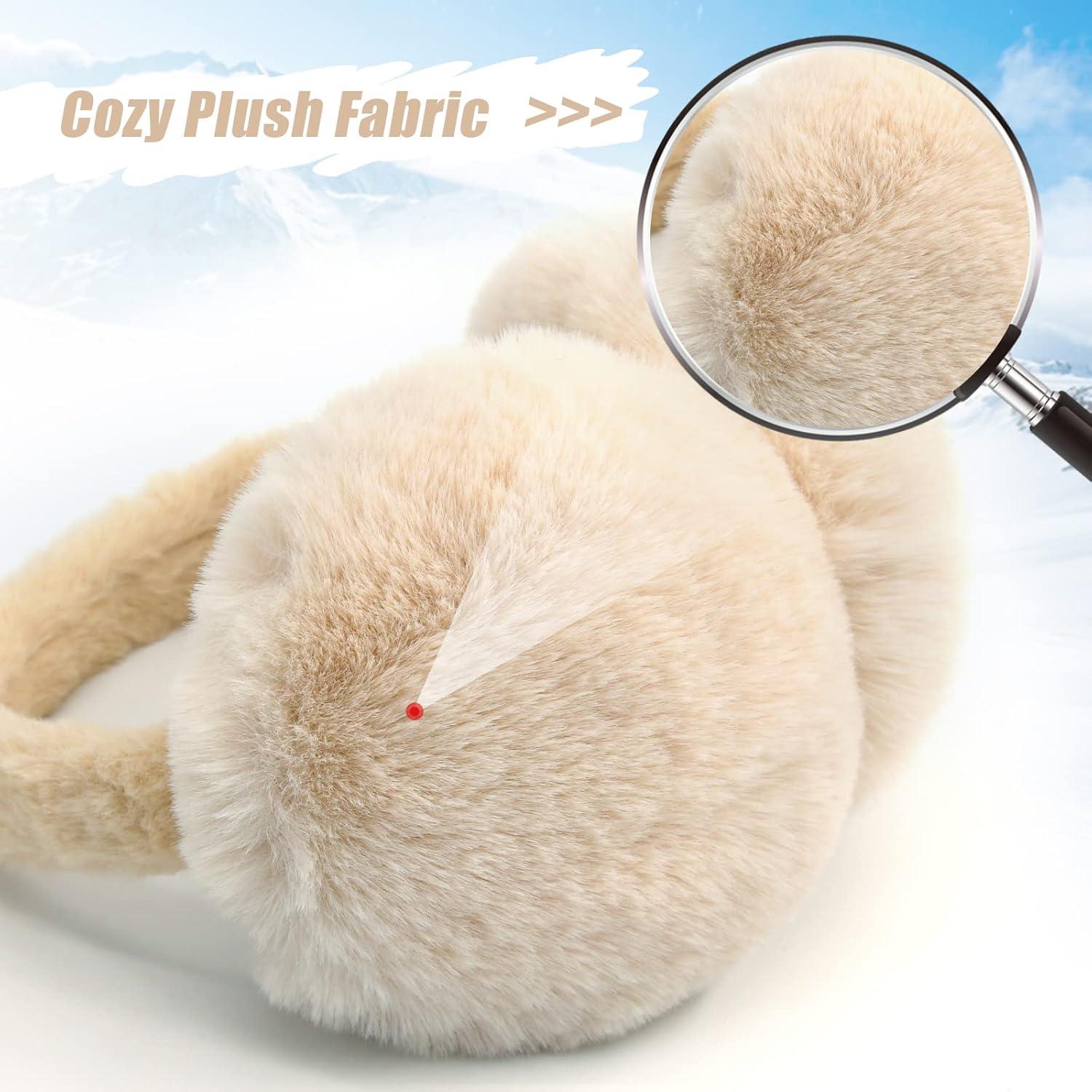 Orejeras Plegables PIGBENGO para Invierno Adulto Unisex Beige