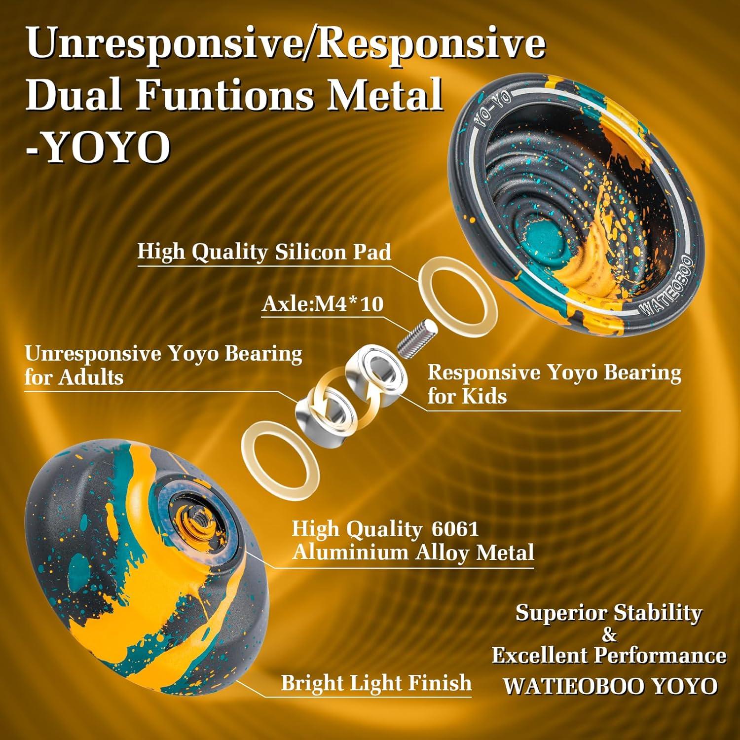 Yoyo Metálico WATIEOBO Profesional para Niños y Adultos