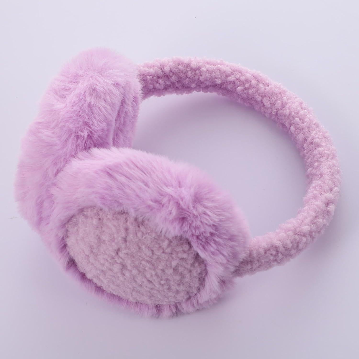 Conjunto de Orejeras de Lana y Guantes Táctiles para Mujer - Violeta