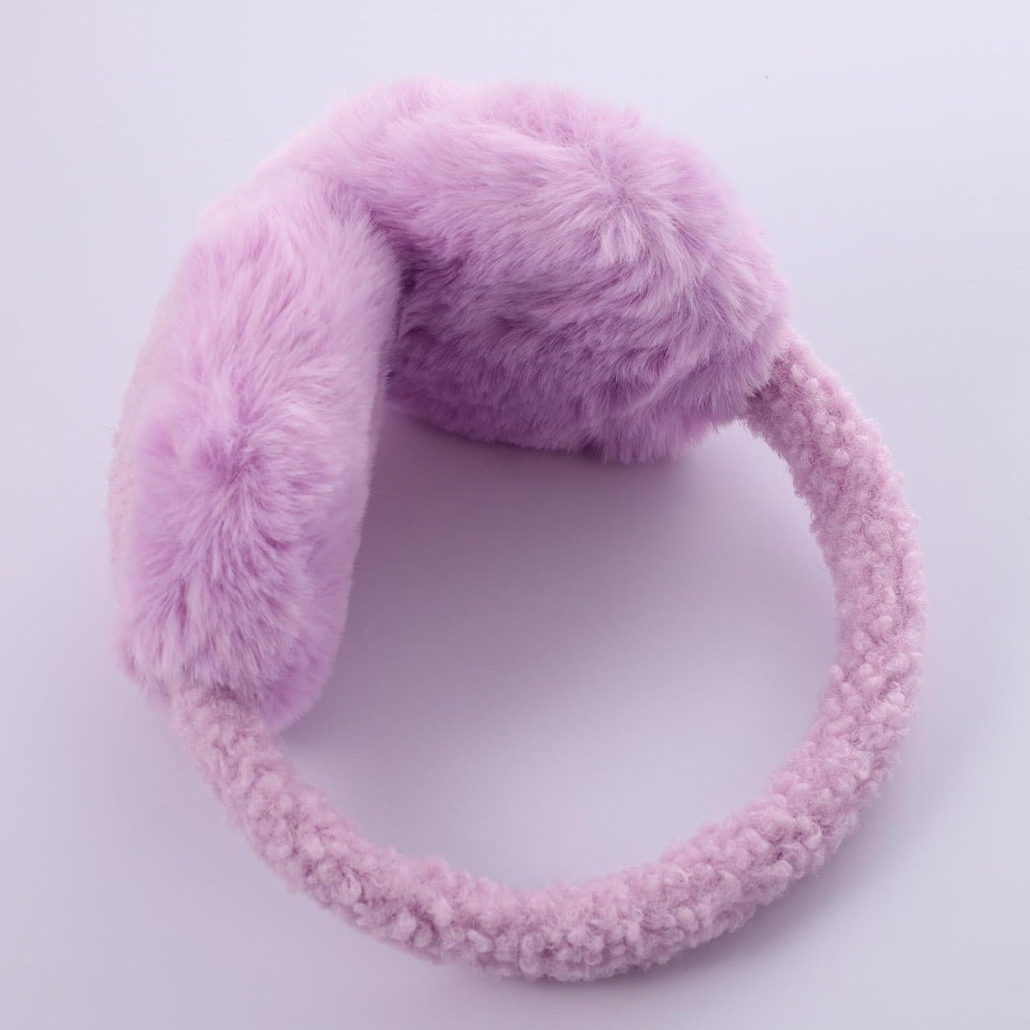 Conjunto de Orejeras de Lana y Guantes Táctiles para Mujer - Violeta