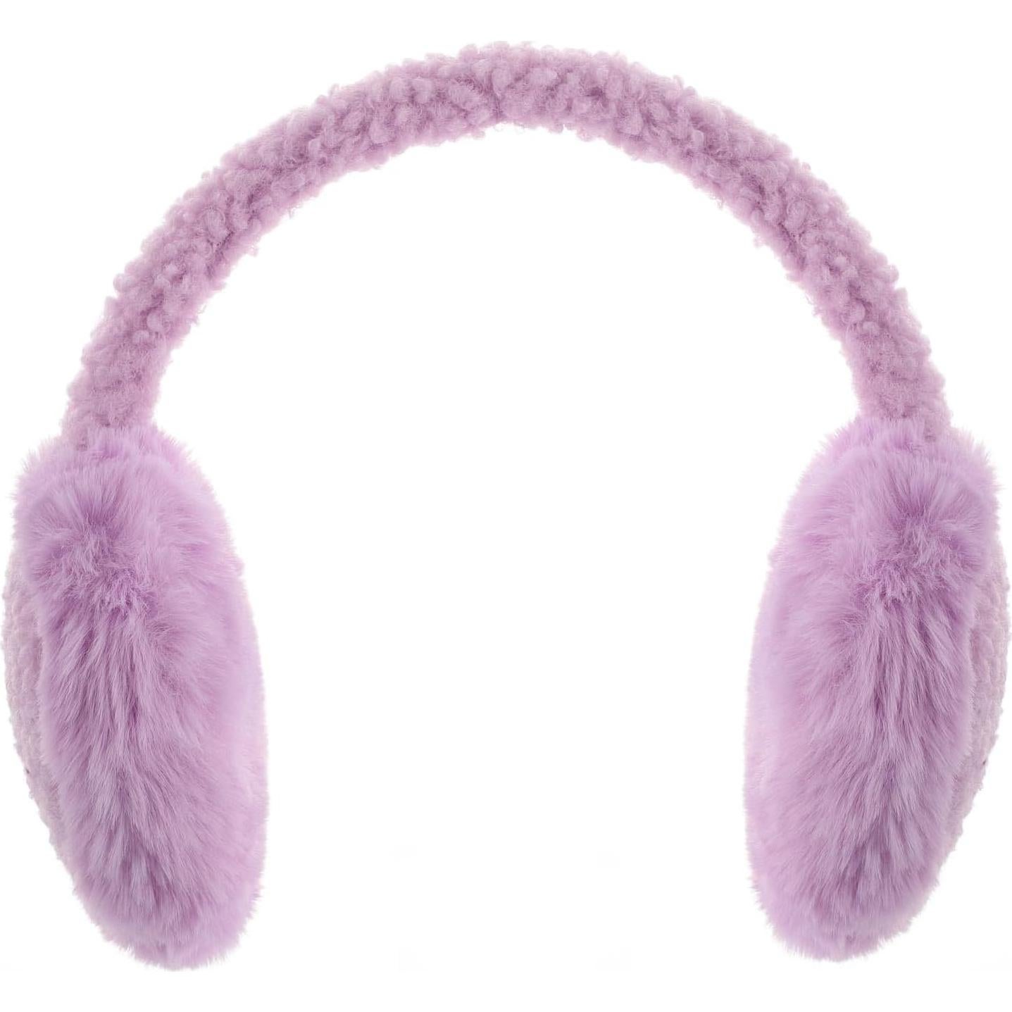 Conjunto de Orejeras de Lana y Guantes Táctiles para Mujer - Violeta