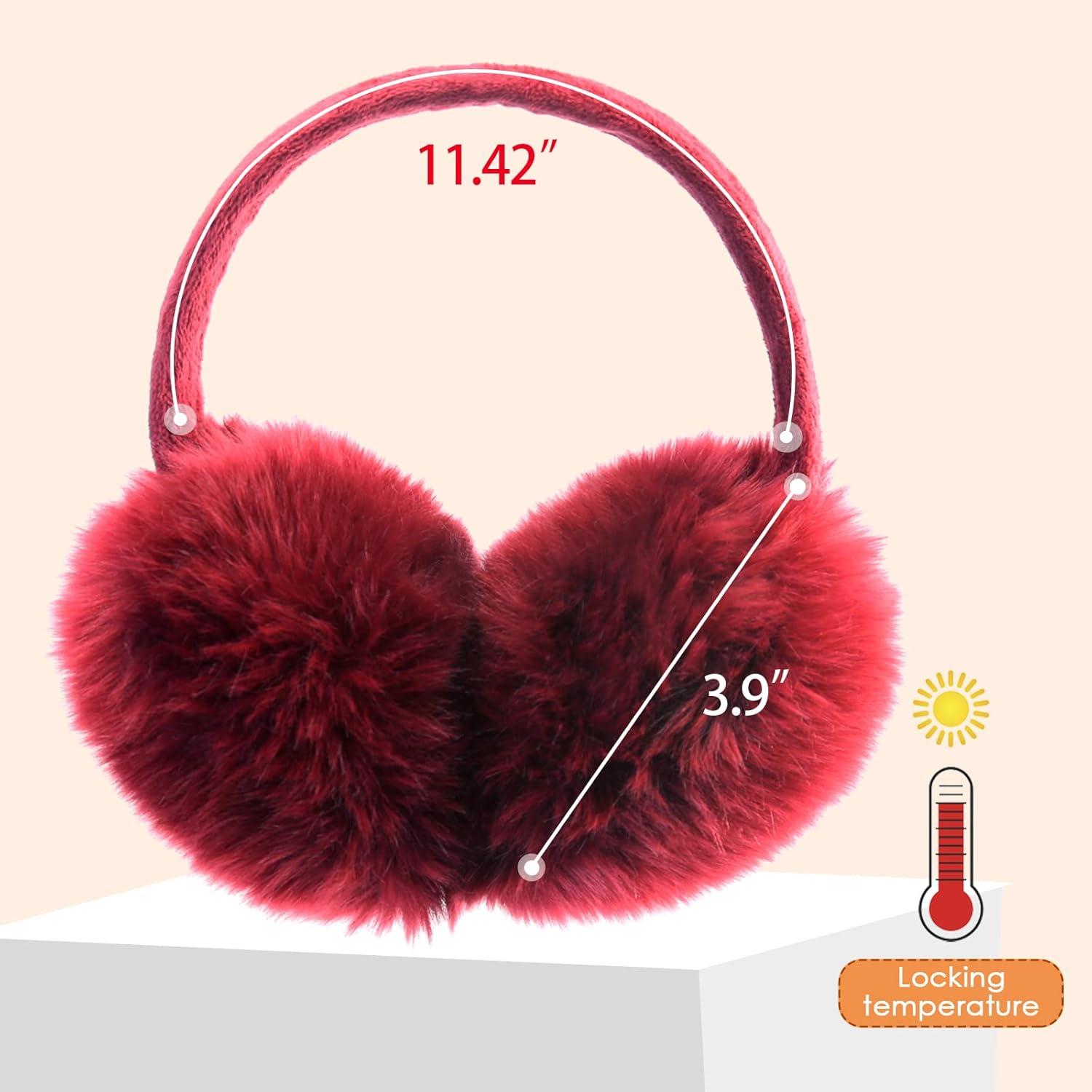 Orejeras de Invierno FSTEOE para Mujeres y Niñas - Rojo