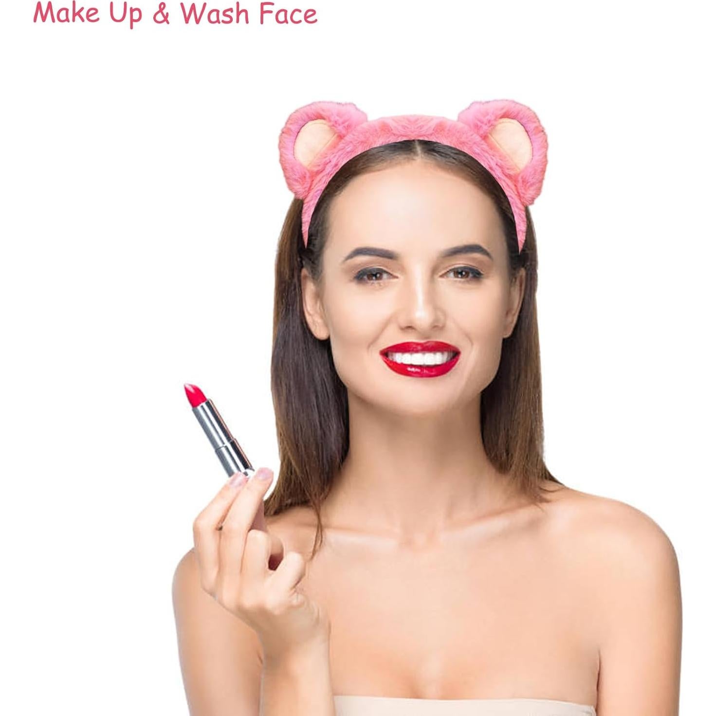 Diadema de Oso Rosa NENMATTE Suave y Cómoda para Niños