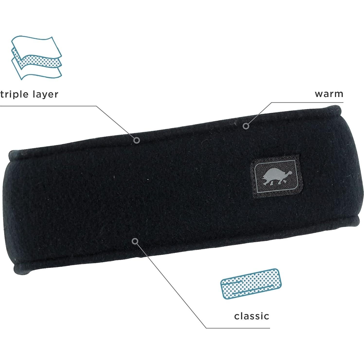 Diadema de Fleece Turtle Fur Triple Capa para Adultos Negro