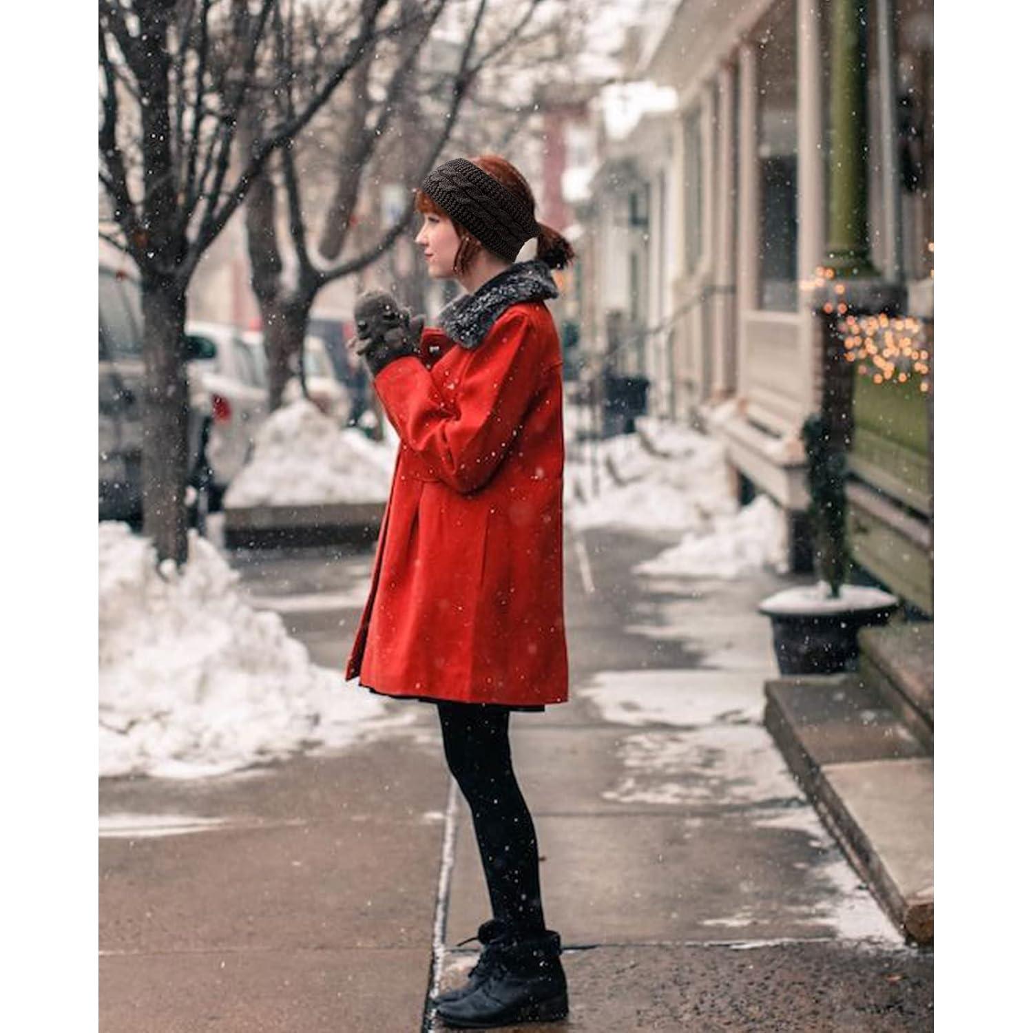 Diadema de Invierno AQOKKA para Mujeres - 2 Pcs, Calentadores de Oídos