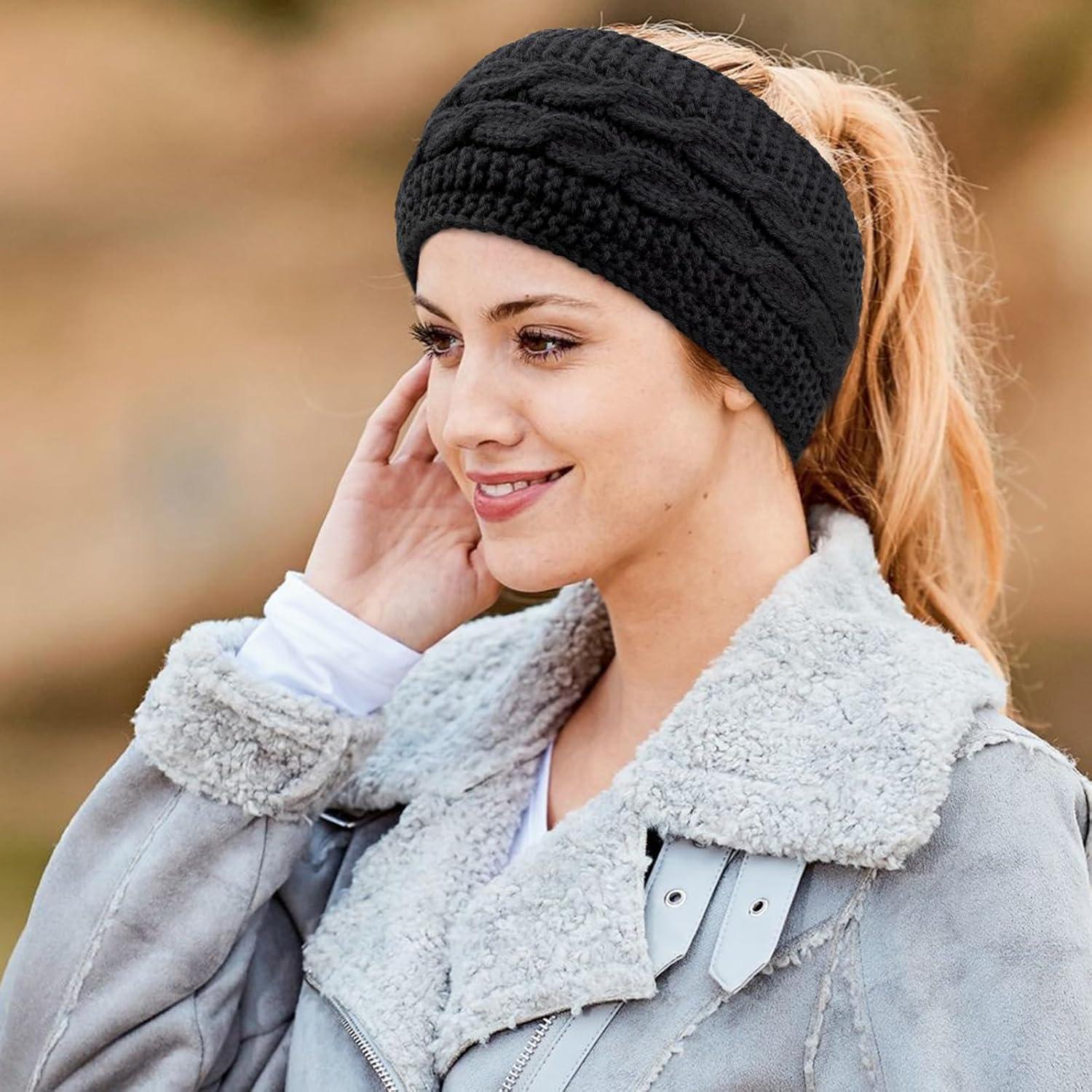 Diadema de Invierno AQOKKA para Mujeres - 2 Pcs, Calentadores de Oídos