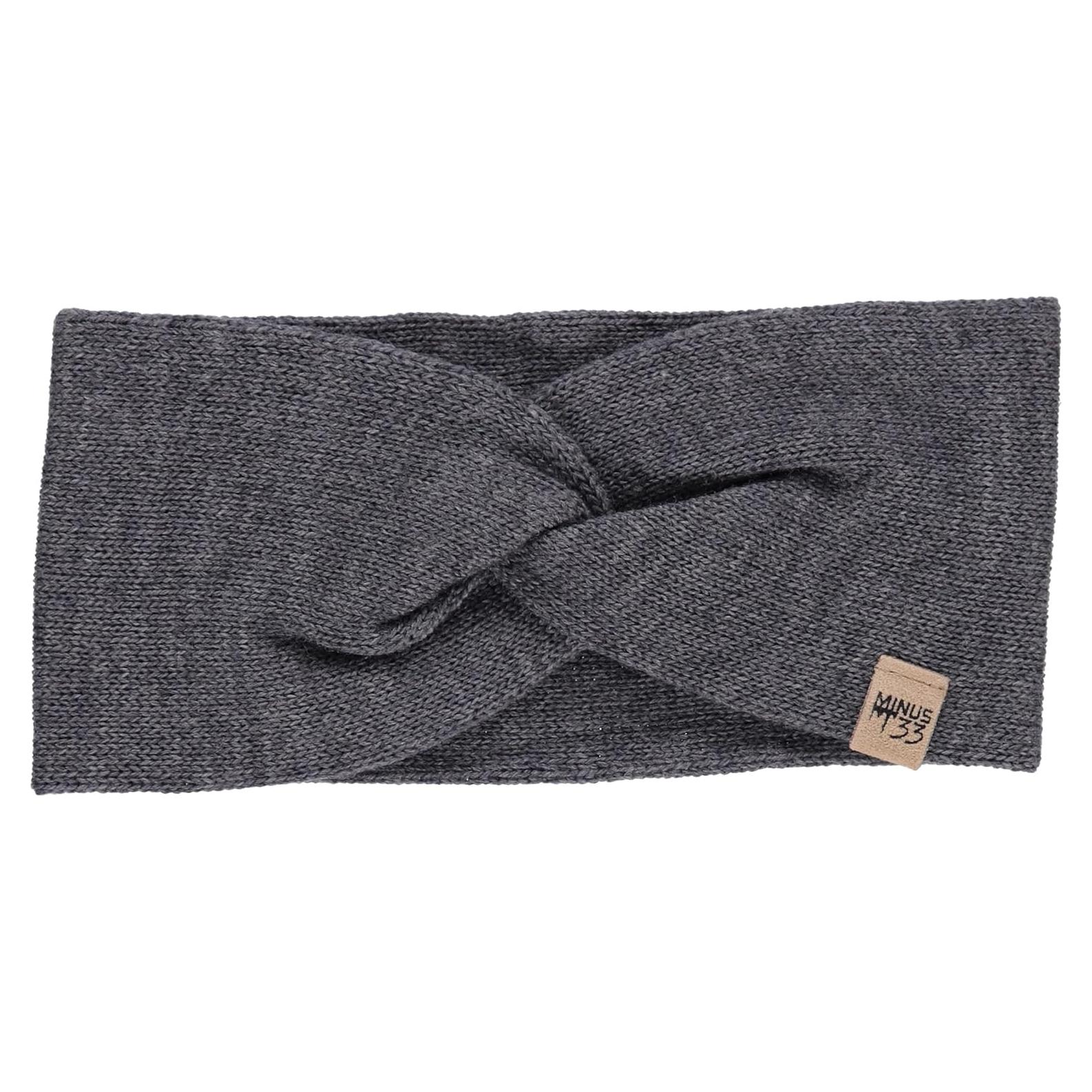 Diadema Trenzada de Lana Merino Minus33 - Gris Carbón