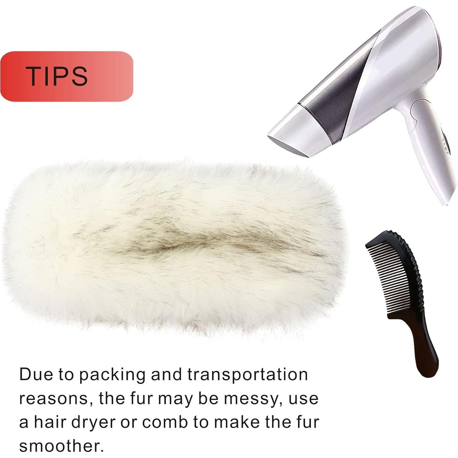 Diadema Calentadora de Oídos Piel Sintética Blanca Mujer