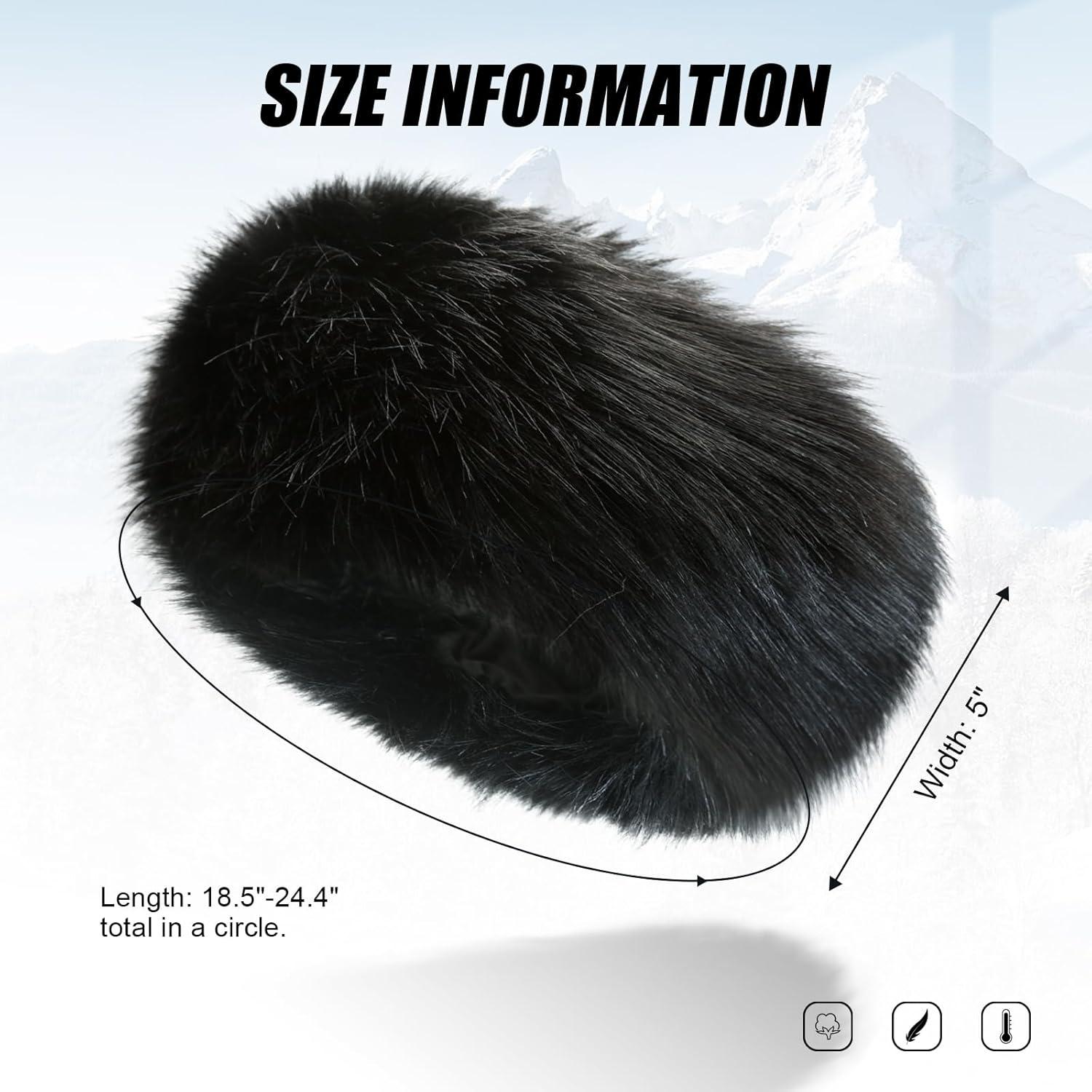 Diadema de Piel Sintética RANOME para Mujeres - Cálida y Cómoda