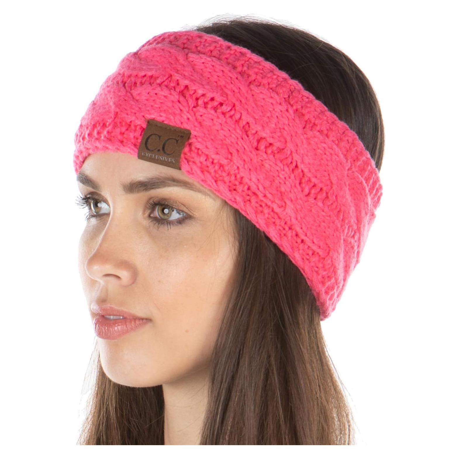 Diadema de Invierno Funky Junque Rosa Caramelo - Tejido Acogedor