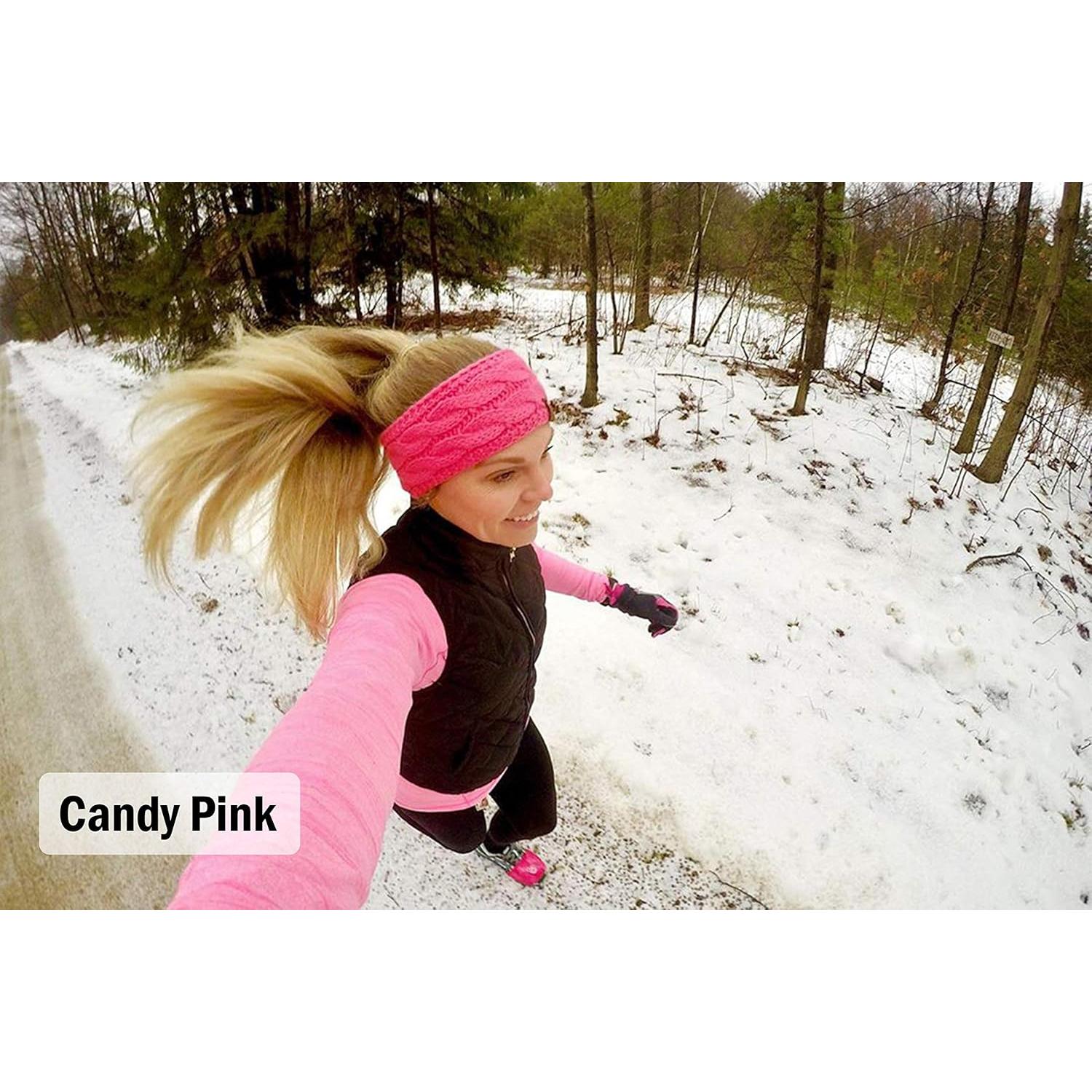 Diadema de Invierno Funky Junque Rosa Caramelo - Tejido Acogedor