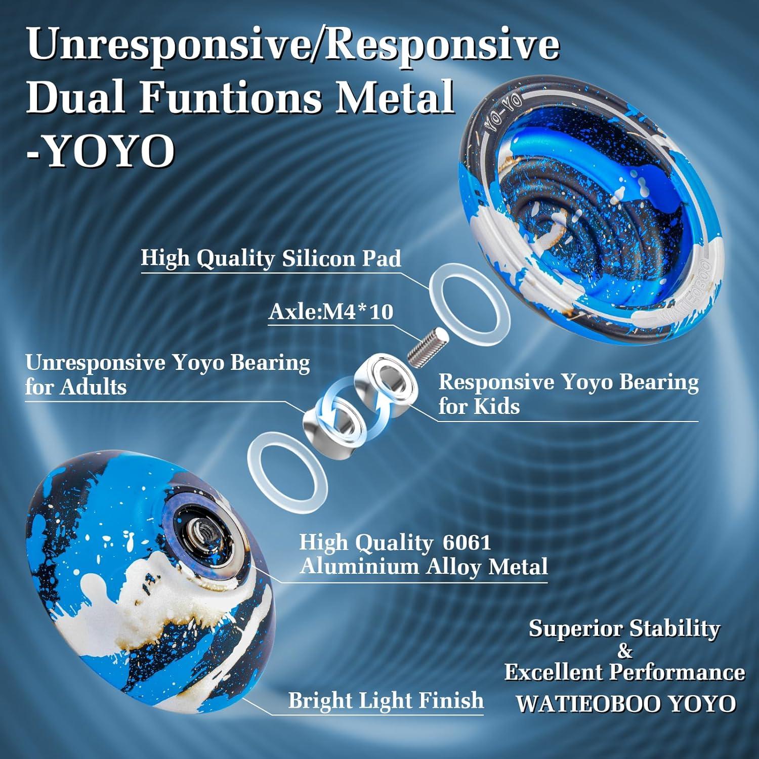 Yo-yo Metálico WATIEOBOO Profesional para Niños y Adultos