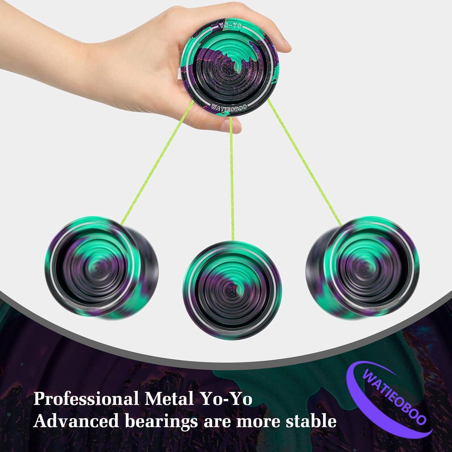 Yoyo Metálico WATIEOBOO Profesional No Responsivo con Accesorios