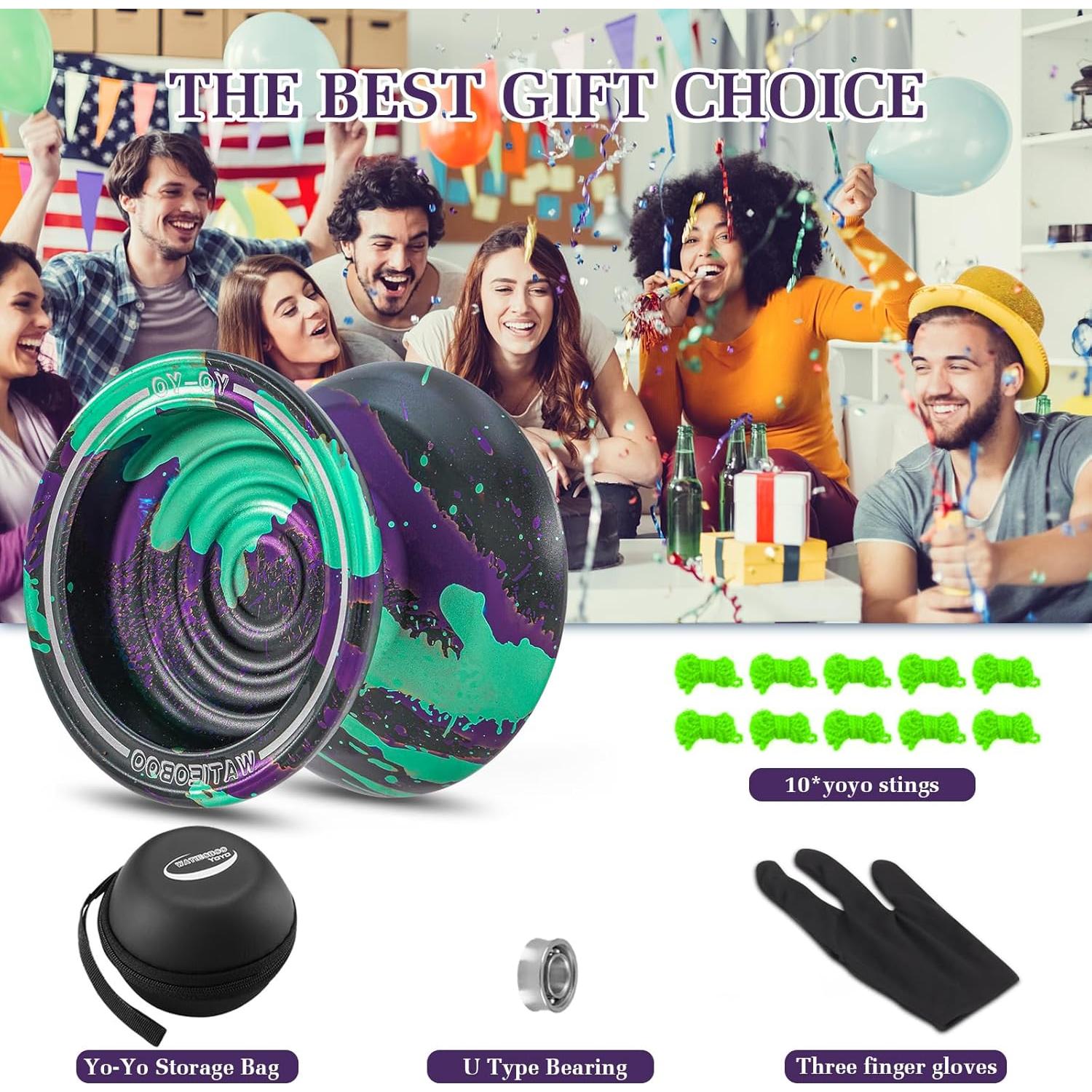 Yoyo Metálico WATIEOBOO Profesional No Responsivo con Accesorios