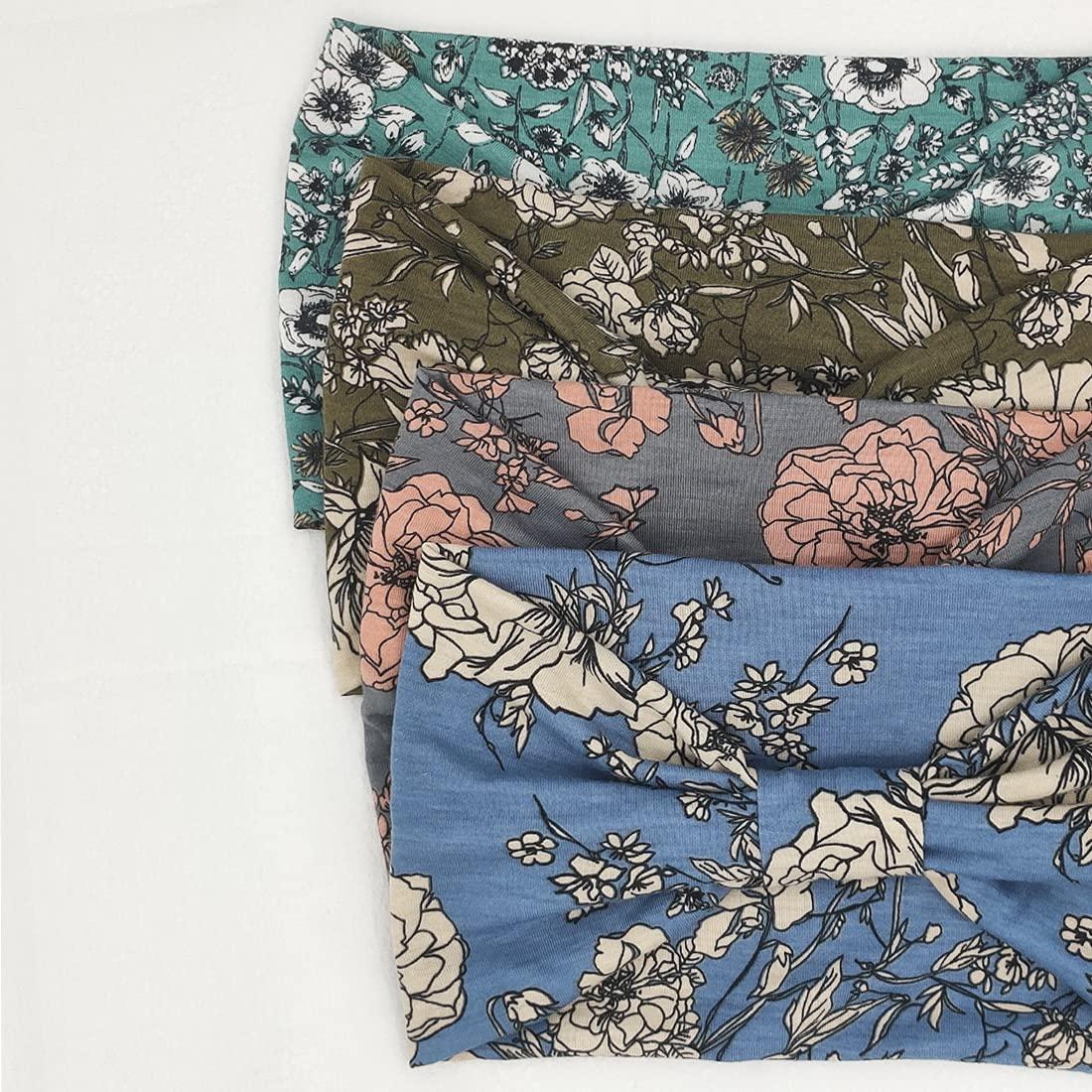 Diademas Boho Anchas YONUF para Mujeres - Paquete de 4 Colores