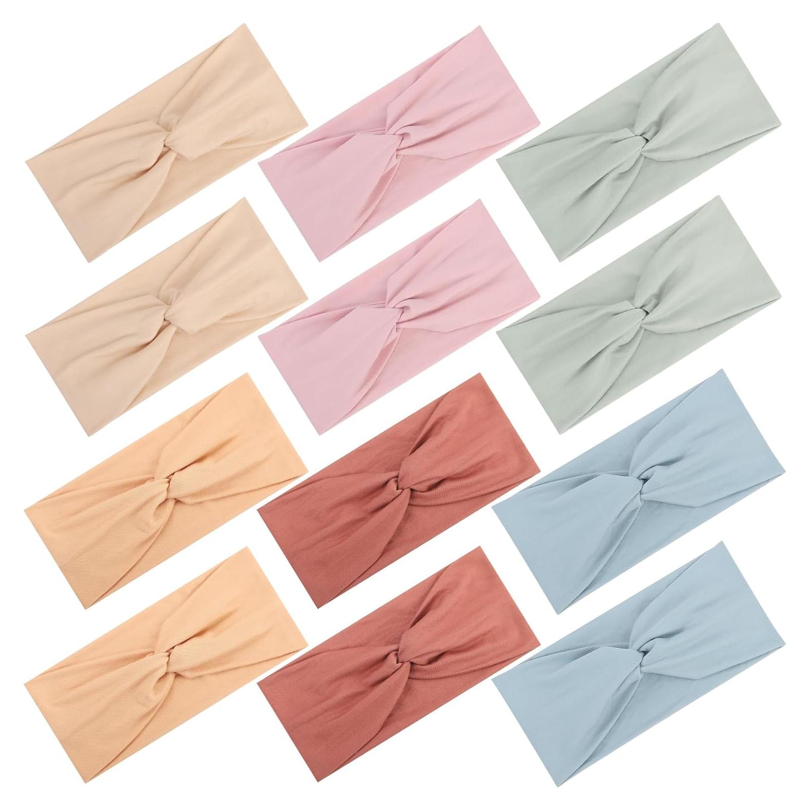 Set de 12 Diademas Elásticas Panleding para Mujeres - Morandi Cálido