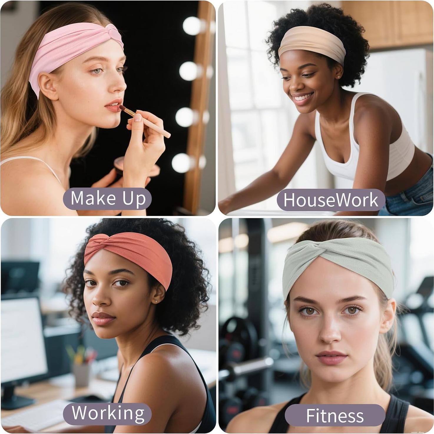 Set de 12 Diademas Elásticas Panleding para Mujeres - Morandi Cálido