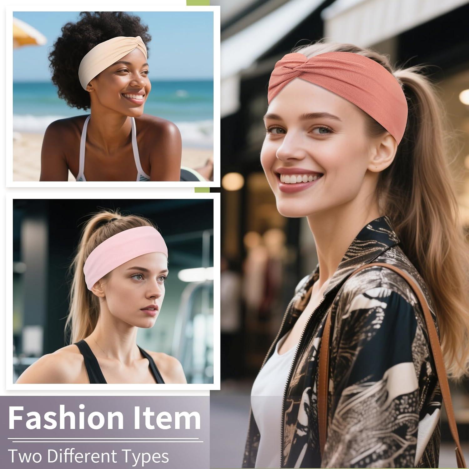 Set de 12 Diademas Elásticas Panleding para Mujeres - Morandi Cálido