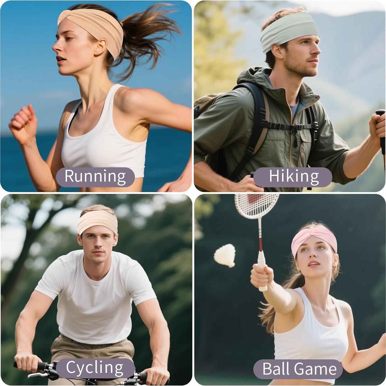 Set de 12 Diademas Elásticas Panleding para Mujeres - Morandi Cálido