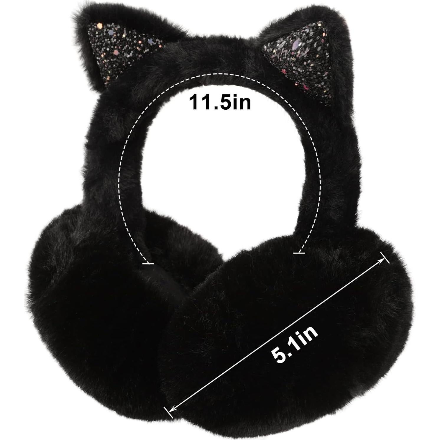 Auriculares de Invierno Surblue para Niños - Gatito Negro