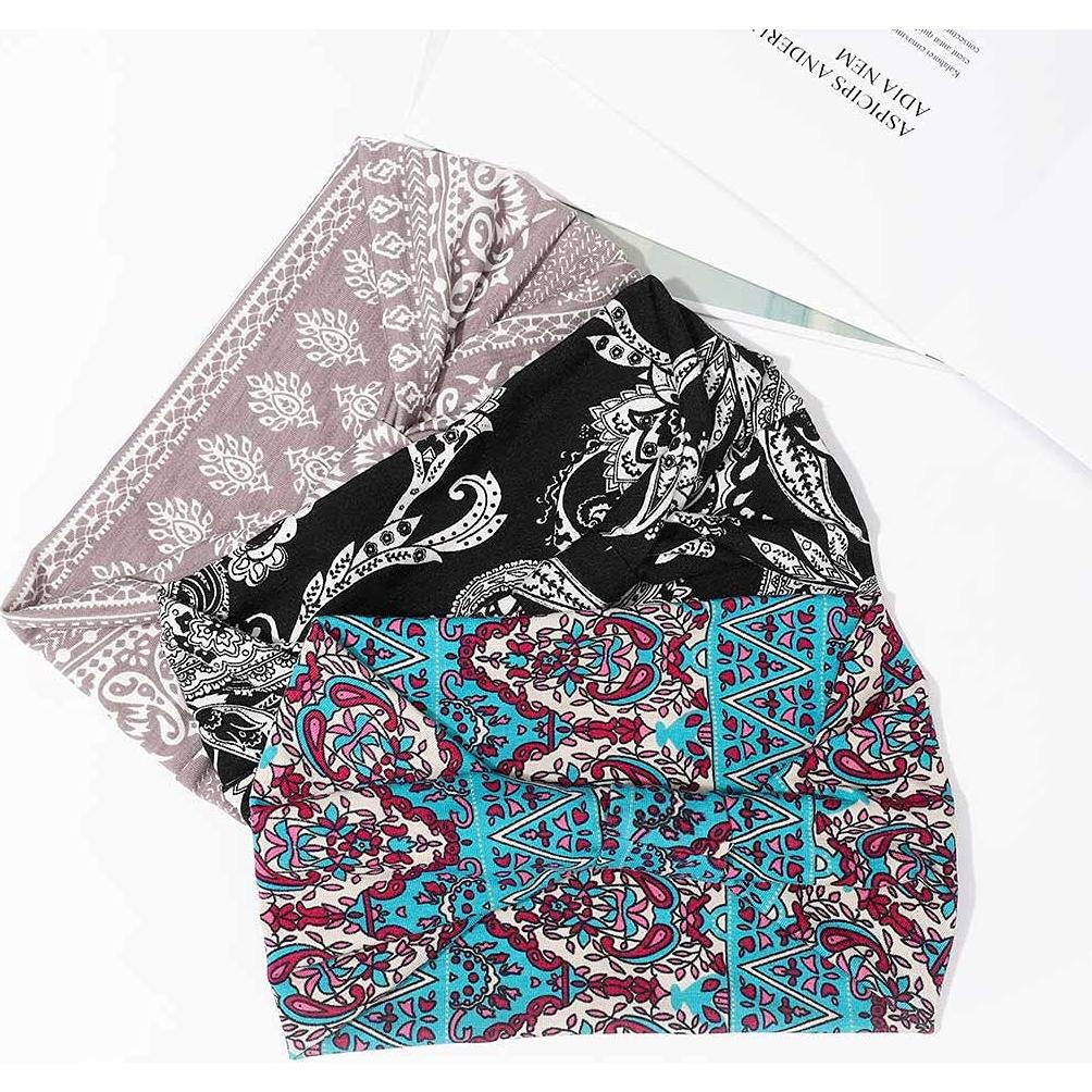 Diademas Boho Gortin 3 Pcs Turbante Elástico para Mujeres