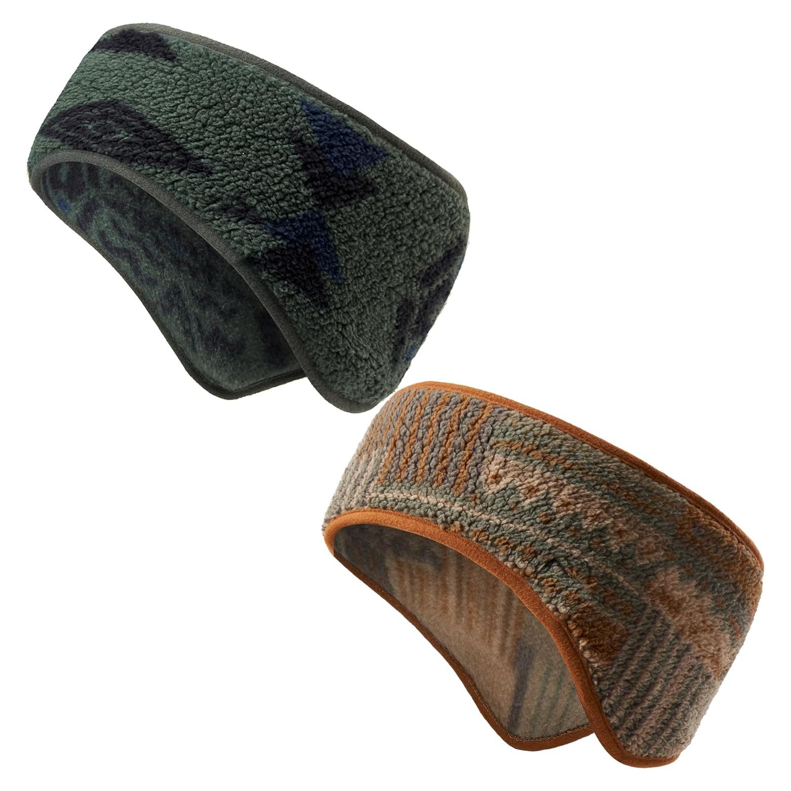Cinta para la cabeza Kiyrnie invierno 2 unidades verde marrón