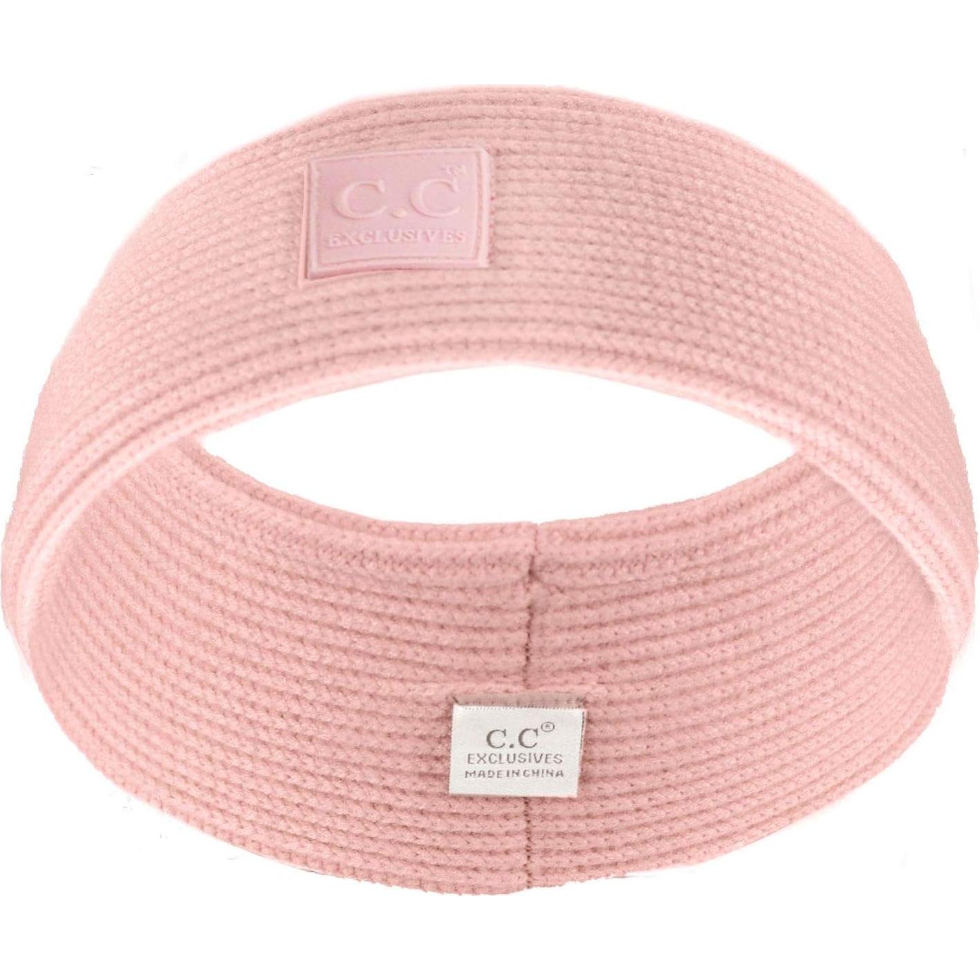 Banda para la Cabeza Unisex Invierno Rosa Blush Gruesa