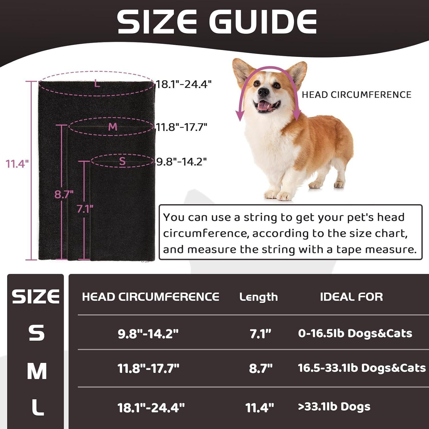 Cubierta de Cabeza para Perros Nanaki Quiet Dog - Gris Pequeño