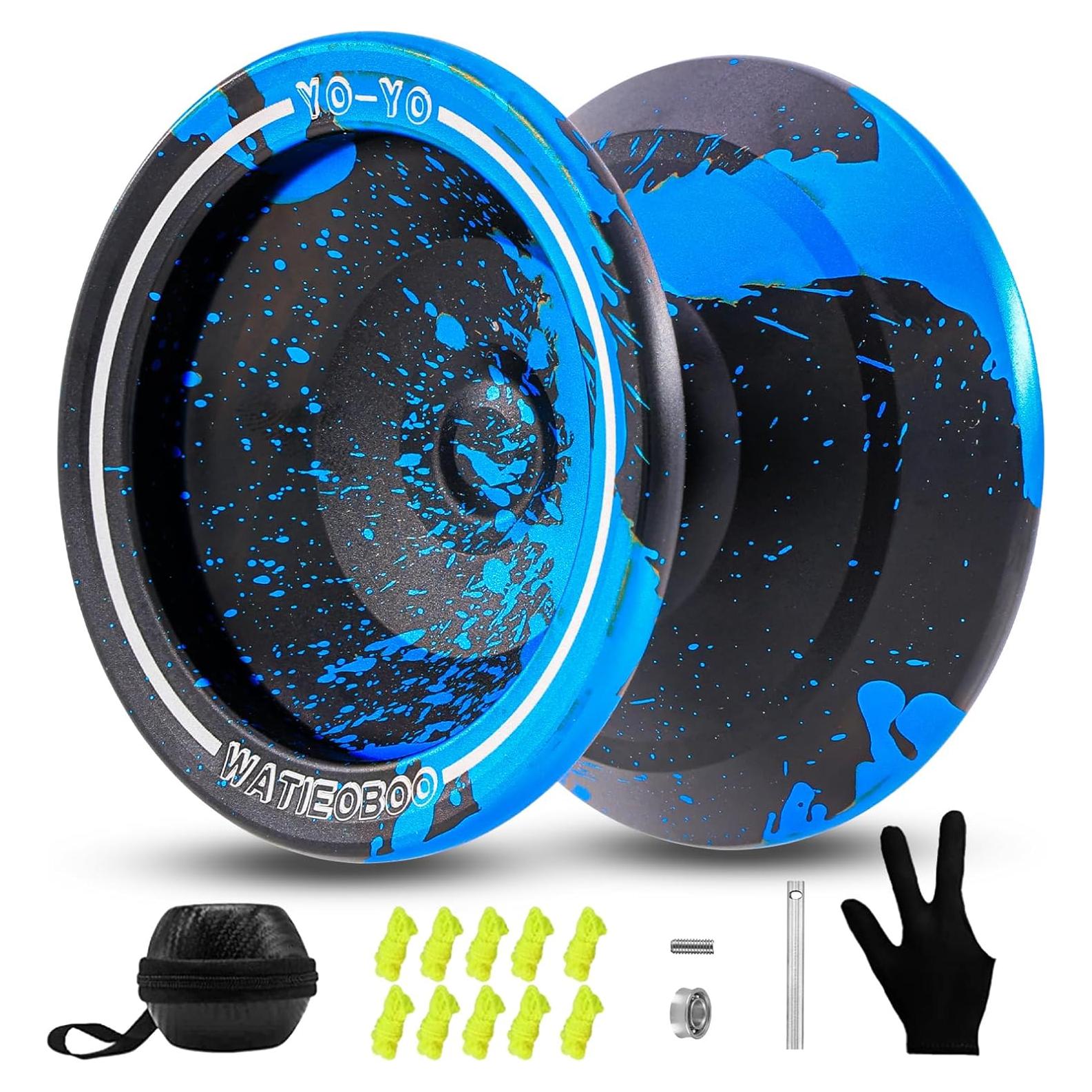 Yoyo Profesional WATIEOBOO Metálico Responsivo 57mm - Negro Azul