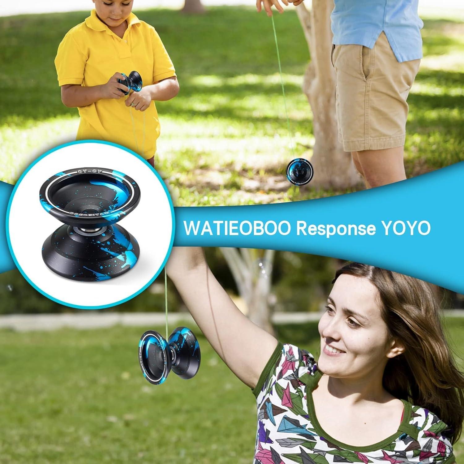 Yoyo Profesional WATIEOBOO Metálico Responsivo 57mm - Negro Azul