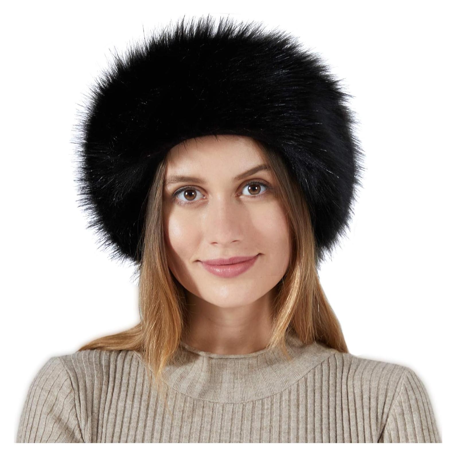 Diadema de Piel Sintética Fancylovesotio Negra para Mujeres