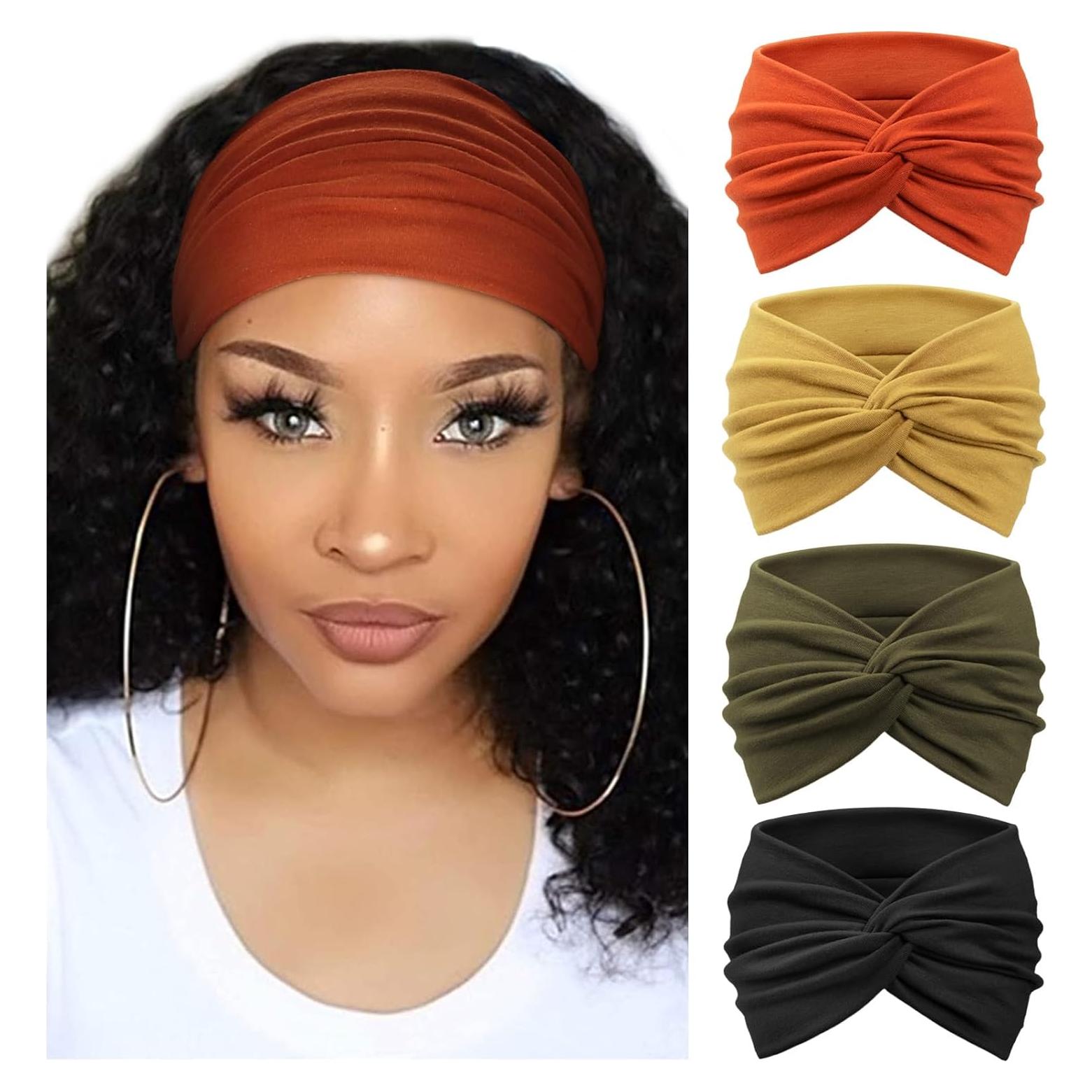 Diademas Turbante DRESHOW 4 Pcs Mujeres Amplias Colores
