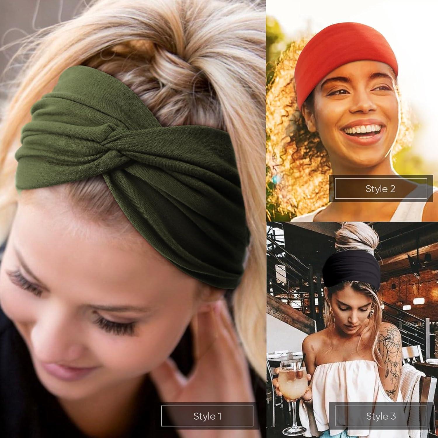 Diademas Turbante DRESHOW 4 Pcs Mujeres Amplias Colores