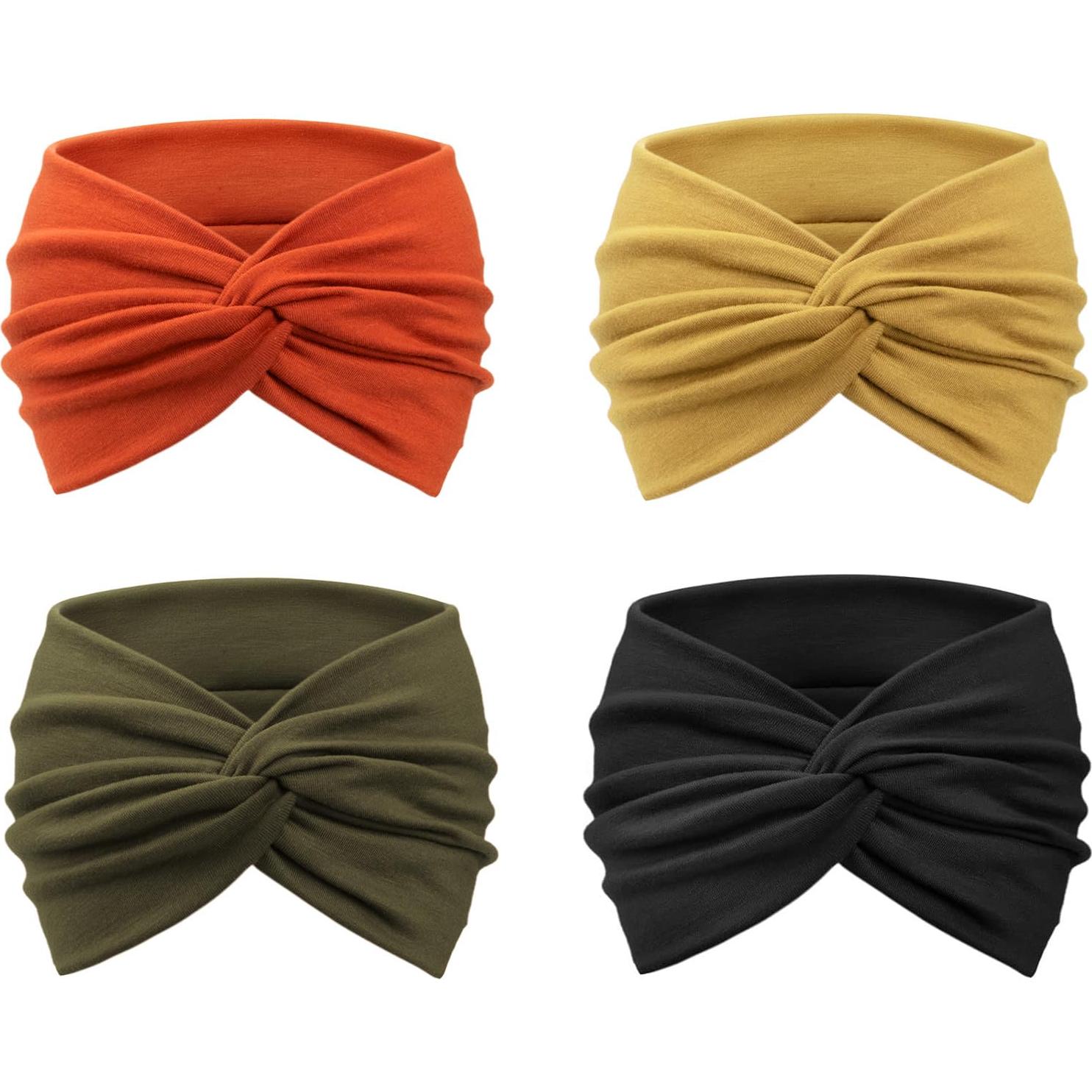 Diademas Turbante DRESHOW 4 Pcs Mujeres Amplias Colores