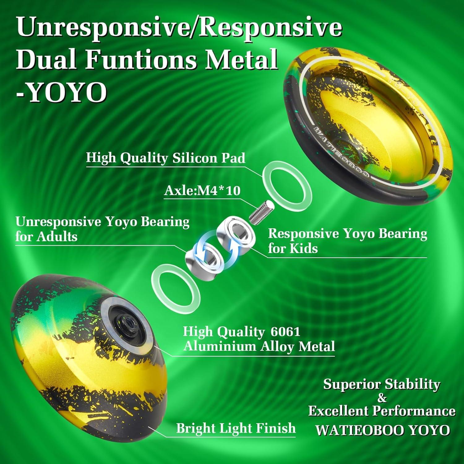 Yoyo Profesional WATIEOBOO de Metal para Niños y Adultos