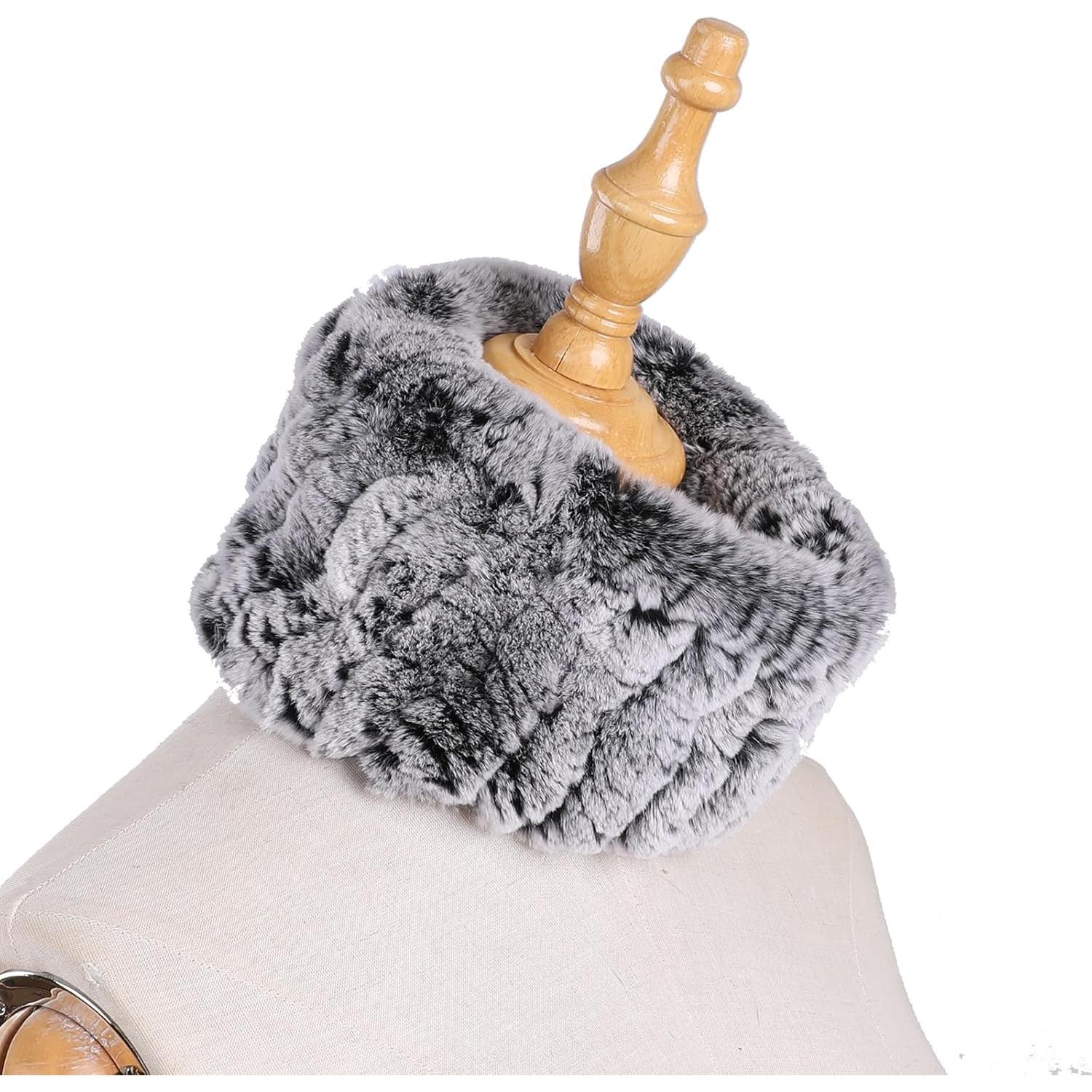 Diadema de Piel de Conejo Rex BOONJOVIA - Calentador de Oídos y Cuello