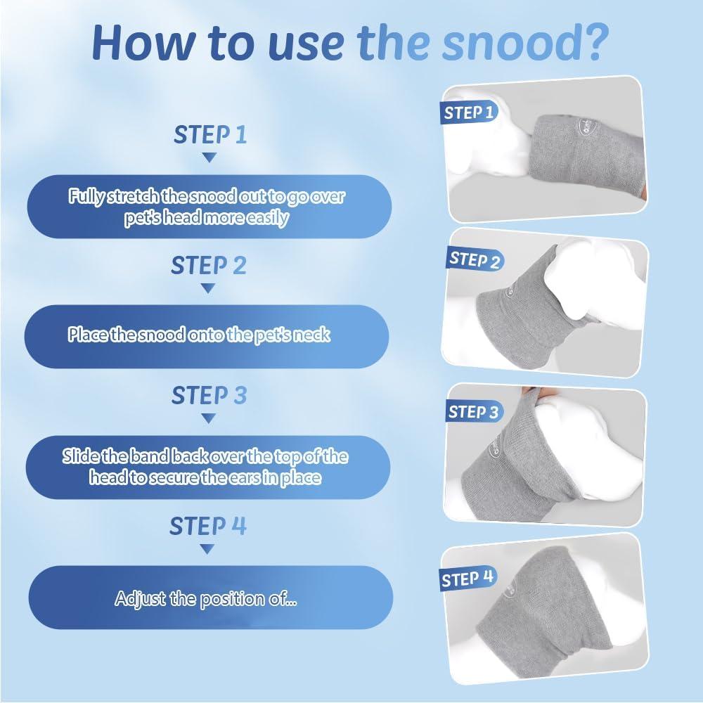 Cubre Orejas para Perros y Gatos COMFPET Snood M Gris