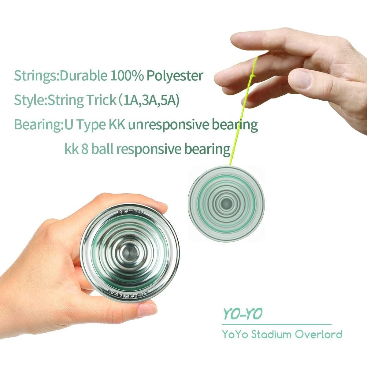 Yoyo Profesional WATIEOBOO Metal No Responsivo Azul Claro