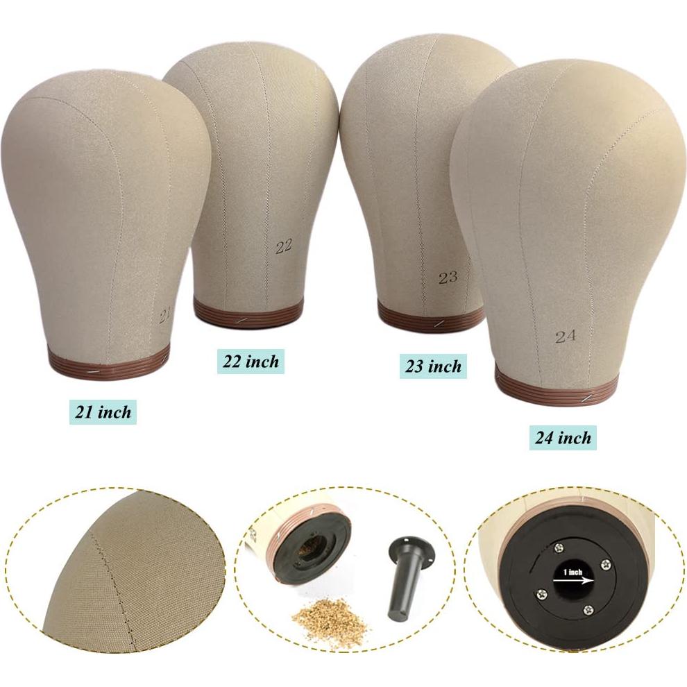 Cabeza de Maniquí de Lienzo Dazzle 22" para Pelucas