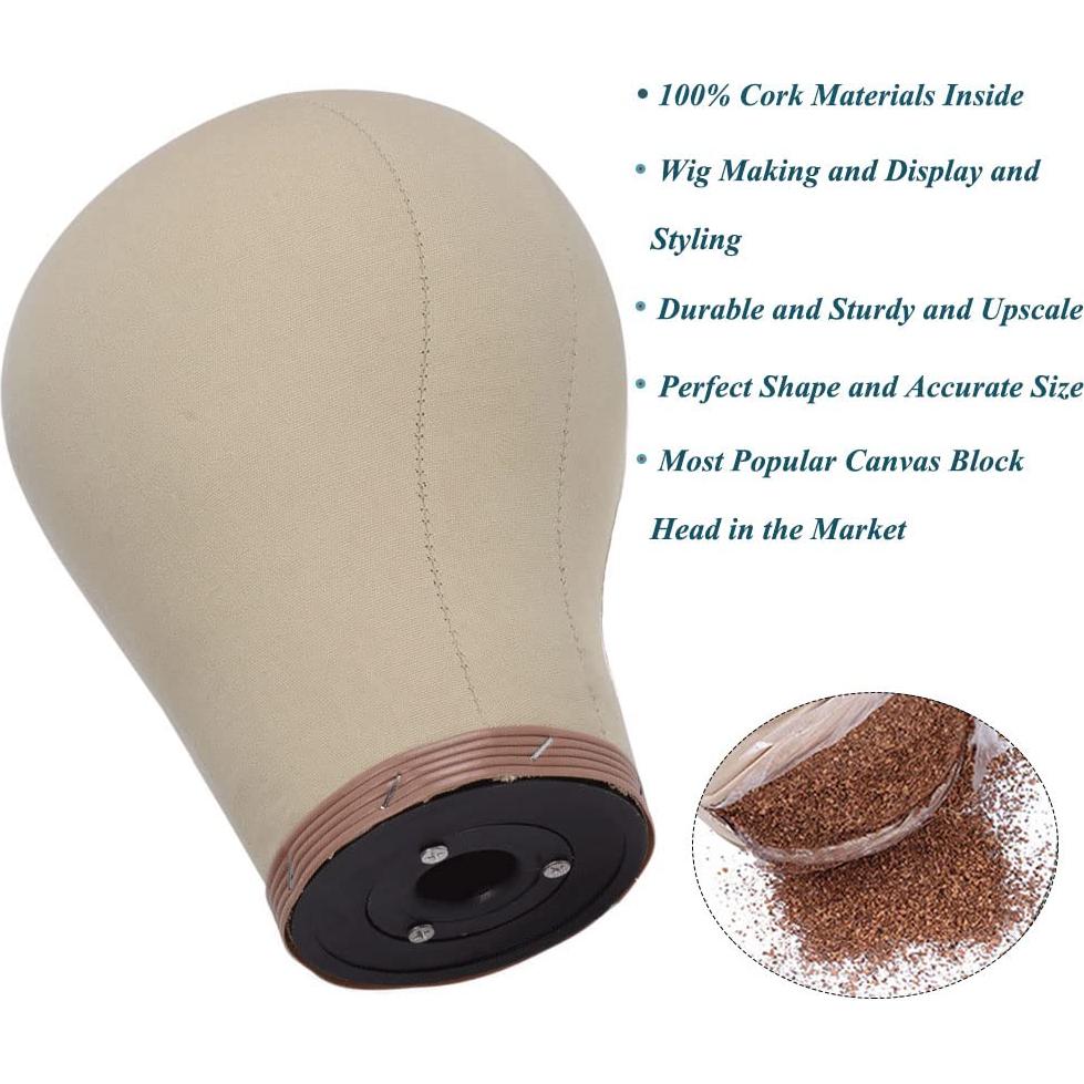 Cabeza de Maniquí de Lienzo Dazzle 22" para Pelucas