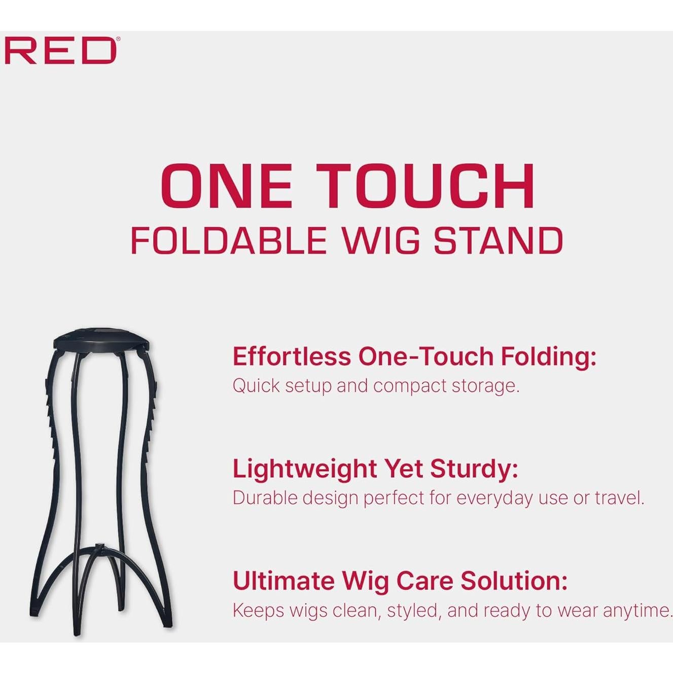 Soporte de Peluca Plegable Red by Kiss 43 cm Antideslizante