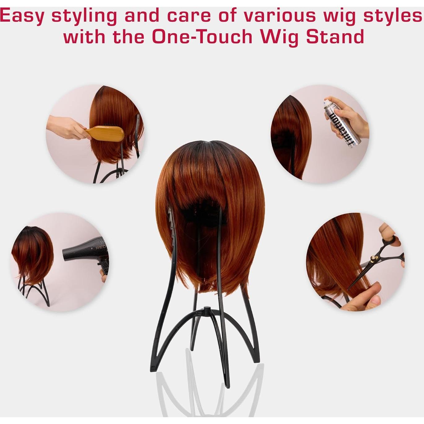 Soporte de Peluca Plegable Red by Kiss 43 cm Antideslizante