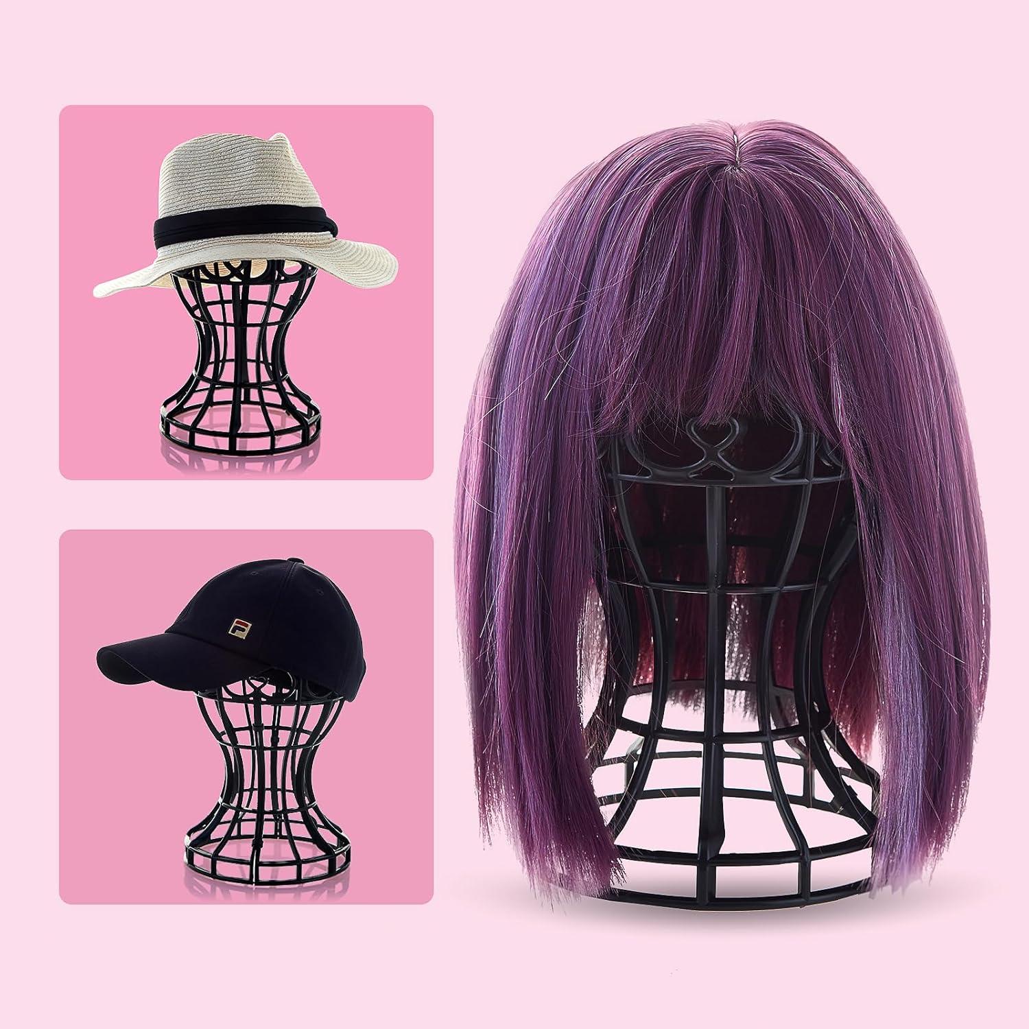 Soporte para Peluca MoyRetty 2 Piezas Plástico Negro 30x17x10cm