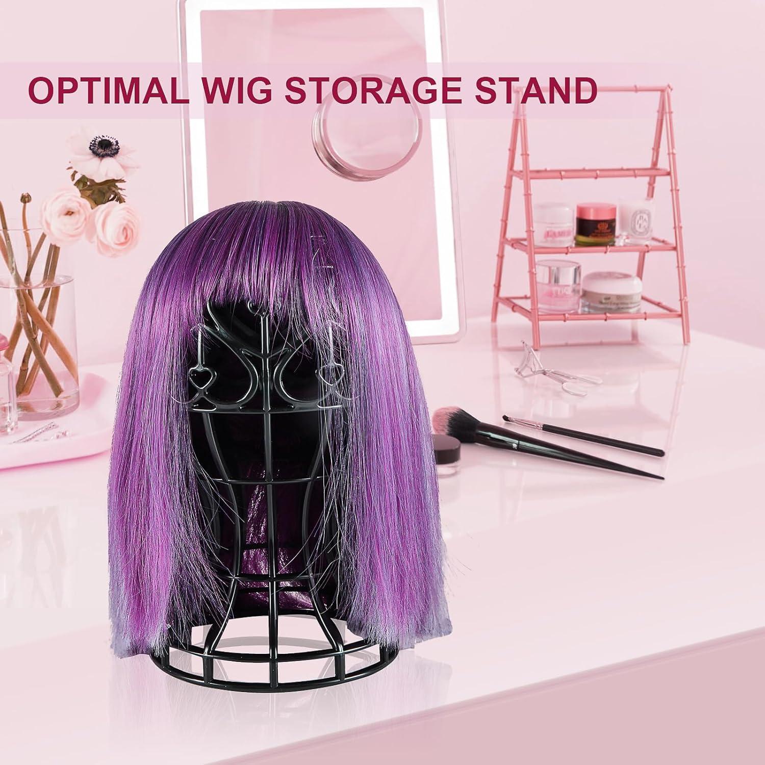 Soporte para Peluca MoyRetty 2 Piezas Plástico Negro 30x17x10cm