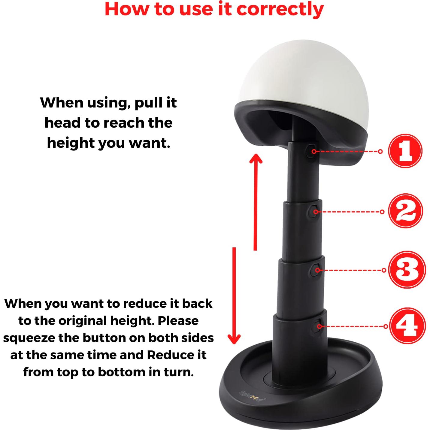 Soporte de Cabeza de Peluca Ajustable LightMay - Plegable 43 cm