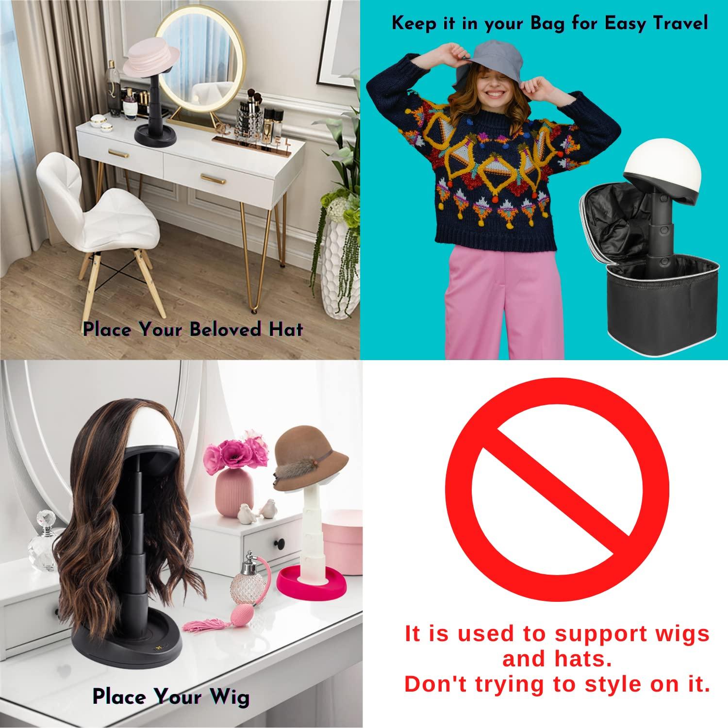 Soporte de Cabeza de Peluca Ajustable LightMay - Plegable 43 cm