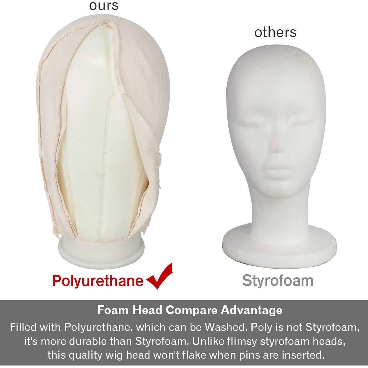 Cabeza de Maniquí de Lona XTREND 56 cm con Soporte para Peluca